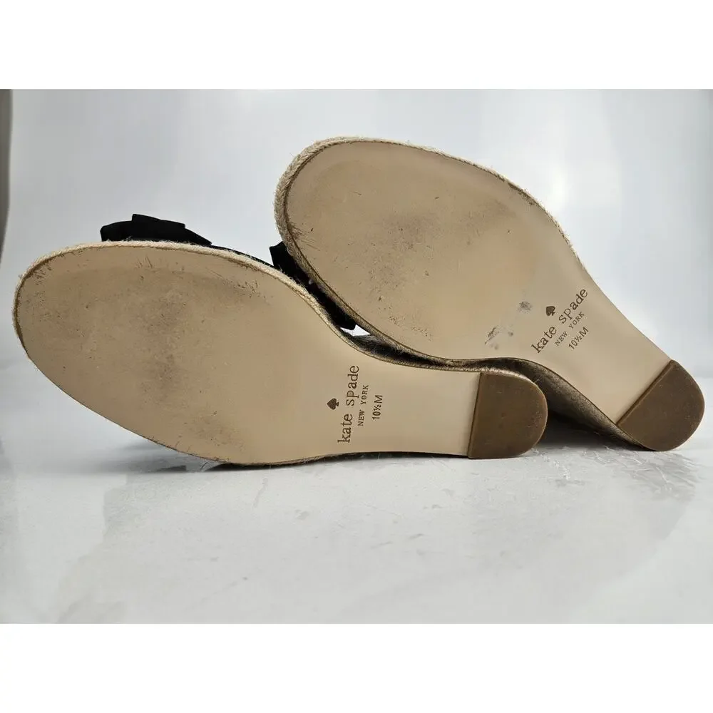 Kate Spade New York Womens Size 10.5 M Espadrille‎ Knot-Front Wedge Sandals